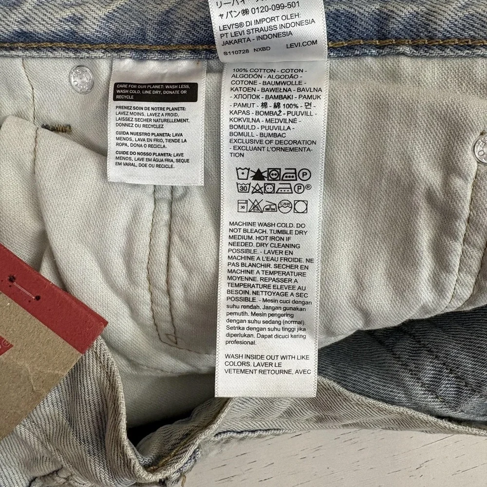 Levi's 555 '96 Relaxed Straight Jeans Mens 36x32 Light Blue Denim Zip Fly
